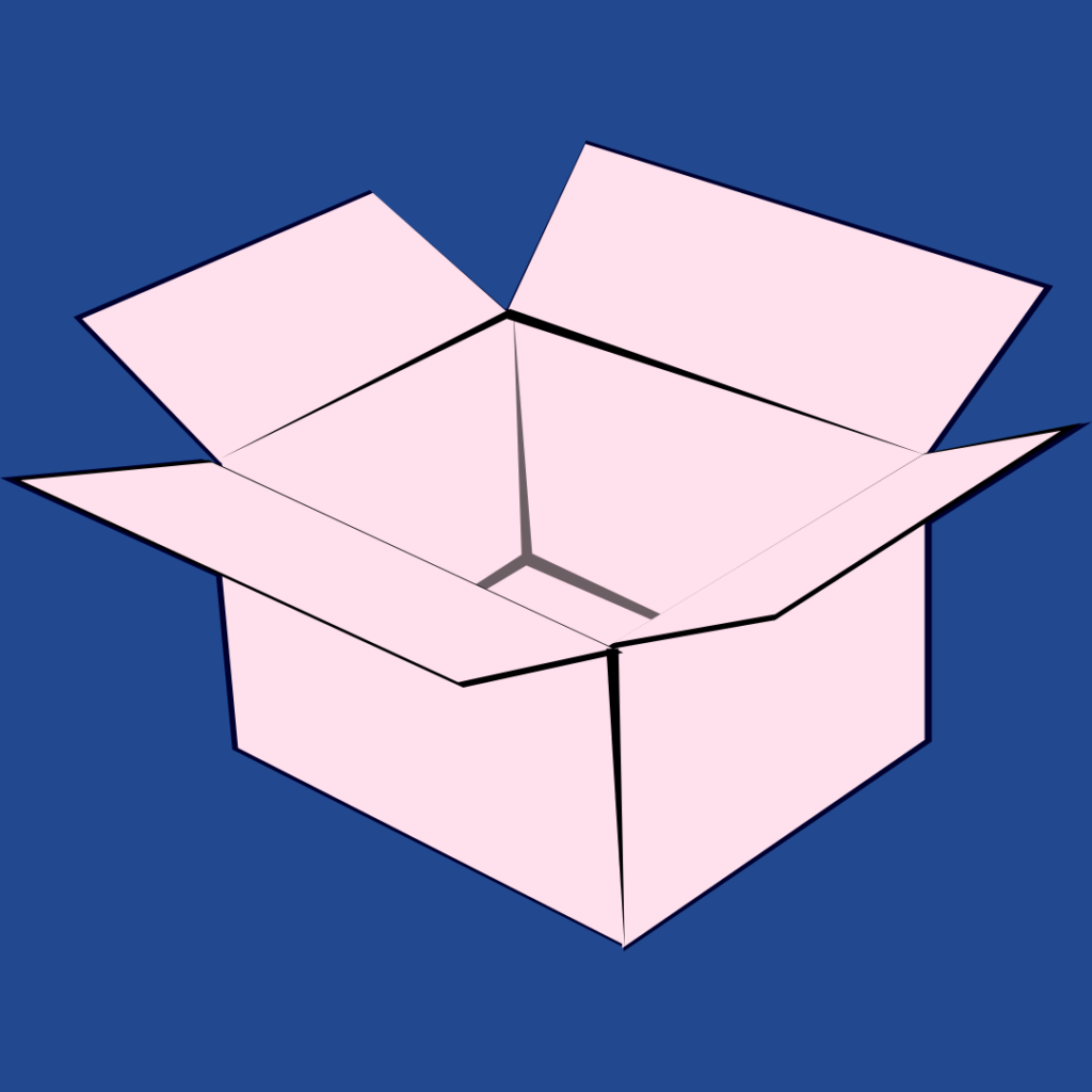 grafika przedstawiająca otwarte pudełko