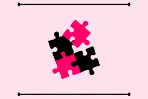grafika czterech puzzli dopasowanych do siebie
